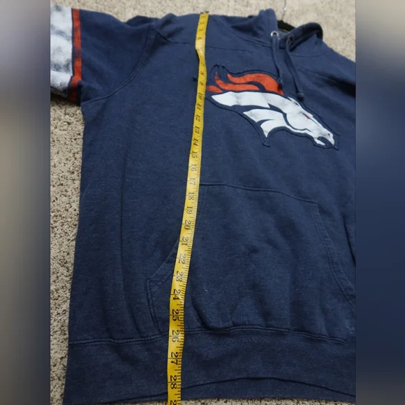Denver Broncos Football Men's Blue Hoodie with Orange Accents - Picture 16 of 16
